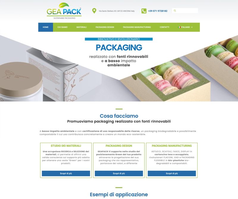 Home page del sito Geapack